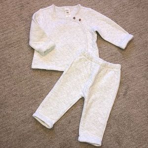 Quilted sweater and pant set